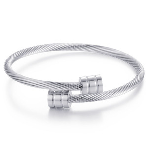 Chine Simple 18K Plaqué <span class=keywords><strong>Or</strong></span> Argent Noir <span class=keywords><strong>bracelet</strong></span> <span class=keywords><strong>en</strong></span> acier inoxydable inoxydable Fil Torsadé Fil <span class=keywords><strong>Bracelet</strong></span> - Product Image 3