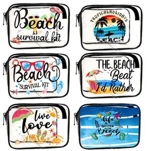 Sac cosmétique transparent en PVC imprimé sur mesure, étanche, avec fermeture éclair, motif lettres, style tendance, taille personnalisable - Product Image 5