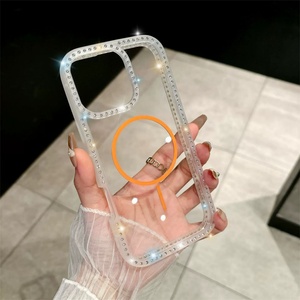 Funda para Teléfono con Anillo Magnético, Marco Transparente con Brillantina de Diamantes, Estilo Simple, Sensación de Piel, para iPhone 17/17air/17pm - Product Image 6