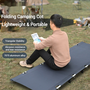 Lit de camp pliable léger en aluminium 7075 imperméable et inclinable personnalisé pour la plage, la chambre à coucher, COT-001004 - Product Image 4