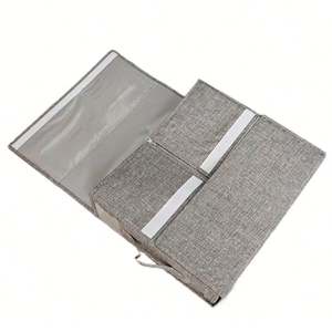 Boîte de rangement pliable pour draps avec fenêtre, organisateur de draps de lit, ensemble de contenants pour couvertures, édredons, oreillers, cubes - Product Image 5