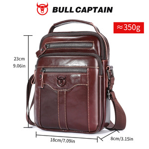 กระเป๋าหนังแท้สำหรับผู้ชาย BULLCAPTAIN กระเป๋าสะพายข้างขนาดเล็กสำหรับธุรกิจ กระเป๋าถือแบบสะพายไหล่สำหรับเดินทาง กระเป๋าทำงานสำหรับผู้ชาย - Product Image 6