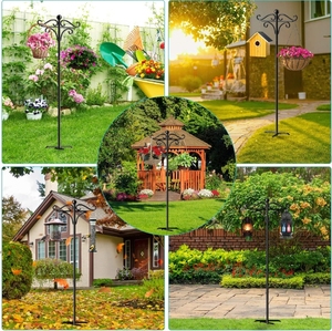 Crochet de berger robuste réglable avec poteau d'alimentation à deux côtés pour ornement de jardin utilisé dans la lanterne de panier de fleurs suspendue - Product Image 5