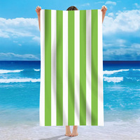 Custom Logo Personalized Design Digital Printing Bath Towels Summer Vacation Microfiber Big Size Stripe Beach Towels
