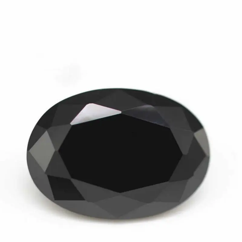 ネックレスリング作りに使用されるモアッサナイト楕円形カットルースダイヤモンド高品質黒透明