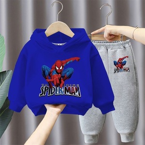 Nouveau Ensemble Décontracté Deux Pièces pour Garçons, Survêtement à <span class=keywords><strong>Capuche</strong></span> en Coton Style Étranger avec Dessin Animé Imprimé, Tailles Enfants, Prix Bas - Product Image 3