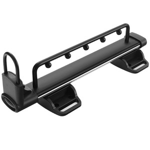 Telescopic <b>Clothes</b> Rack Black Wall Mounted Horizontal Bar Wardrobe <b>Storage</b> Organizer Minimalist Design - Product Image 1