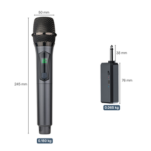 Aurora Sound U8 Rechargeable Wireless Dynamic Microphone System Single <strong>Mic</strong> for Karaoke Live Streaming Performance - Product Image 1