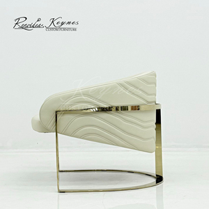 Chaise de salle à manger moderne de luxe en acier inoxydable, personnalisable, très vendue par Keynes, pour hôtels et restaurants. - Product Image 1