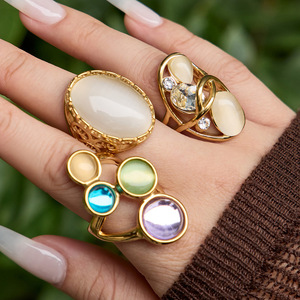Anillo <span class=keywords><strong>de</strong></span> Tungsteno Estilo Mili con Piedra Ojo <span class=keywords><strong>de</strong></span> <span class=keywords><strong>Gato</strong></span> Geométrica, Color Oro 18K, Resistente al Desgaste, <span class=keywords><strong>de</strong></span> Alta Gama, Ligero y Lujoso, Unisex - Product Image 2