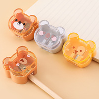 Meilleure vente transfrontalière : Taille-crayon mécanique adorable et créatif en forme de petit ours, design de dessin animé mignon, emballage en boîte, parfait