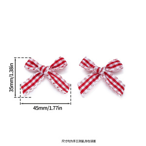 Colorful Plaid Lace <b>Bow</b> Hair Accessories Handmade DIY For Children Women Bag Decoration Gift Box Accents - Product Image 2