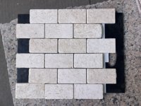 Carrelage Mosaïque Classique Blanc en Pierre Calcaire, Pierre Corail, Travertin, Finition Roulée, Poli, Motif Français