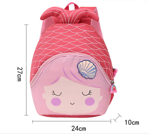 Bonita mochila preescolar de sirena 3D para niñas pequeñas, mochila escolar de poliéster impermeable <span class=keywords><strong>en</strong></span> rosa con cierre abierto para niños pequeños - Product Image 1