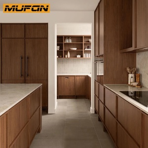 Set Completo di Mobili da <span class=keywords><strong>Cucina</strong></span> Japandi in <span class=keywords><strong>Noce</strong></span> su Misura Stile Wabi-Sabi Giapponese con Progetti CAD 3D Gratuiti - Produzione - Product Image 1