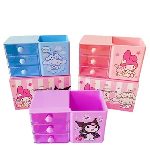 Großhandel Kawaii ABS 2 in 1 Multifunktion ale Desktop Organizer Stift halter Stift Sammlung Make Up Organizer Box Schul briefpapier