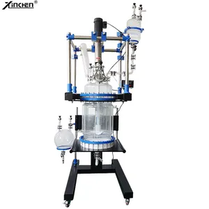 200L Jacketed Glass Reactor with PTFE Sealing Filter Plate Stirring New/Used Includes Motor
