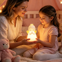 Lampe de chevet LED USB à intensité variable, petite veilleuse créative en forme d'ange, 7 couleurs changeantes, éclairage chaleureux, pour chambre d'enfant