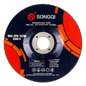Disque de meulage abrasif SONGQI 4 pouces 100*6 mm, spécification du disque de meulage pour sol, pour métal, acier inoxydable poli - Product Image 1