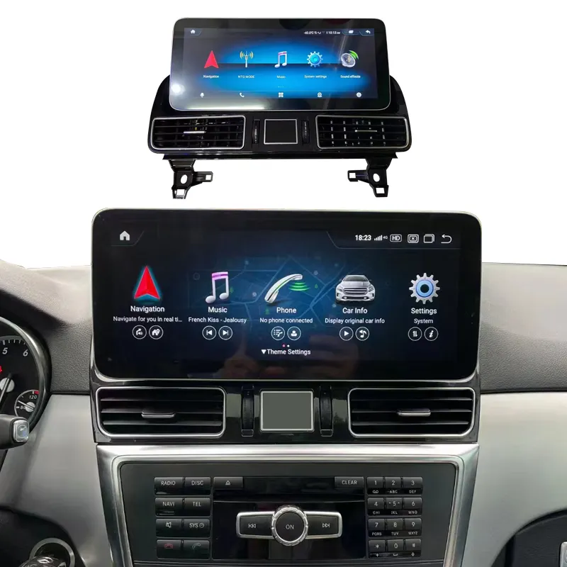 Pemutar multimedia mobil 12.3 inci, pemutar multimedia layar sentuh android 11 stereo radio mobil dvd navigasi GPS untuk Mercedes Benz ML GL