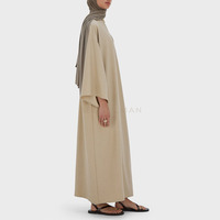 Ensemble Abaya Minimaliste Personnalisé Aschulman, 2 Pièces, Effet Lin, Robe Modeste à Nouer sur le Côté, Vêtements pour Femmes Musulmanes