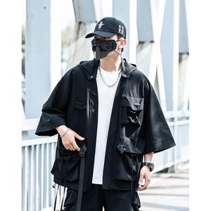 FOXA Men's Hooded Windbreaker <b>Jacket</b> Breathable <b>Techwear</b> Streetwear Coat - Product Image 5