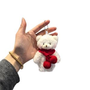 Porte-clés en peluche 3D <span class=keywords><strong>ours</strong></span> <span class=keywords><strong>de</strong></span> Noël avec chapeau <span class=keywords><strong>de</strong></span> Père Noël et écharpe, adorable décoration <span class=keywords><strong>de</strong></span> dessin animé, cadeau pour les décorations <span class=keywords><strong>de</strong></span> sapin <span class=keywords><strong>de</strong></span> Noël - Product Image 5