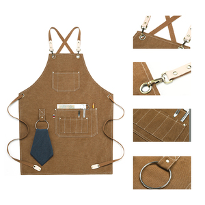 เข็มขัดหนังแท้ <span class=keywords><strong>HEYUAN</strong></span> TEXUPDAY สำหรับผู้ชาย พร้อมผ้ากันเปื้อนผ้าแคนวาสสีเทา มีกระเป๋าและห่วงแขวน - Product Image 3