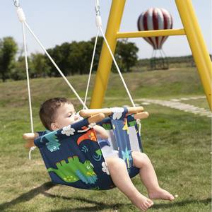 Columpio y Hamaca Colgante para Bebés, Seguro para Interiores y Exteriores, de Madera y Tela, para Niños de 0 a 36 Meses - Product Image 3