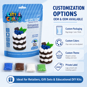 Kit de pâte à modeler à séchage à l'air pour desserts DIY en gros, ensemble de pâte à modeler gâteau cerise chocolat marque privée pour écoles d'art et e-commerce - Product Image 3