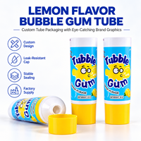 Tube d'emballage personnalisé pour chewing-gum, conteneur en aluminium et plastique avec bouchon à vis 12,7-35 mm, logo imprimé UV, qualité alimentaire