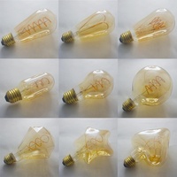 Nouvelle ampoule LED en verre à filament de tungstène flexible, design artistique unique, vintage, jaune chaud, usage résidentiel, culot E27, commande vocale