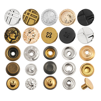 Bouton à pression en laiton et alliage de zinc à motif personnalisé pour abaya et thobe, 4 parties, pour vêtements