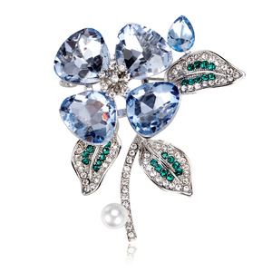 Broches de Cristal con Flores, Modernos y Elegantes, Botones de Diamantes de Imitación, Aleación Chapada en Oro, Personalizados, Unisex, Regalo de Boda, Compromiso, Uso Diario - Product Image 1