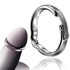 Anillo para pene de metal, bloqueador de <span class=keywords><strong>circuncisión</strong></span>, anillo para el glande, anillo de retardo de la eyaculación, anillo de bloqueo de semen, juguete sexual para <span class=keywords><strong>adultos</strong></span> para <span class=keywords><strong>hombres</strong></span>. - Product Image 1
