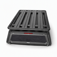 Capot rigide tactique en aluminium Molle à profil bas avec porte-bagages de toit et portes à vérins à gaz pour pick-up 4x4