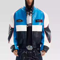 Veste bomber de course à l'esprit varsity avec broderie surdimensionnée en applique, couleur personnalisée, silhouette, imperméable, lettre sur le devant
