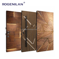 Puerta de Entrada Exterior de Aluminio Fundido con Tallado 3D de Lujo Rogenilan Villa, Puertas de Seguridad de Diseño Único para Exteriores