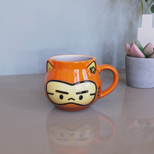 Grosir kustom karakter desain 3D Kawaii kopi perlengkapan minum lucu <span class=keywords><strong>Grumpy</strong></span> wajah kartun hewan cangkir lucu oranye harimau kucing cangkir keramik - Product Image 6