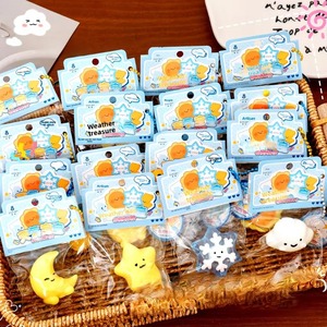 Cartoon Anti-Stress Squeeze Toy Mini 4.3cm Weather Baby Squishy Keychain <b>Cute</b> Bell Soft TPR Slow Rising Fidget Toy Factory Bulk - Product Image 1