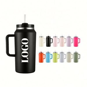 Nouvel Arrivage – Tasses de Voyage Isothermes 64oz avec Poignée – Acier Inoxydable, Couvercle Anti-fuite et Paille, OEM/ODM Disponibles - Product Image 1