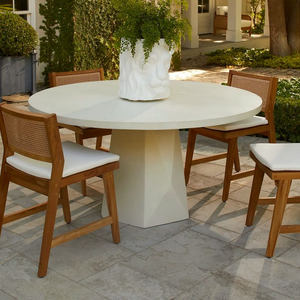 โต๊ะคอนกรีตสำหรับกลางแจ้ง ทนทานต่อทุกสภาพอากาศ คุณภาพพรีเมียม น้ำหนักเบา ผลิตจากซีเมนต์ GFRC เหมาะสำหรับรับประทานอาหารในลานบ้าน ขายส่งจากโรงงาน - Product Image 1