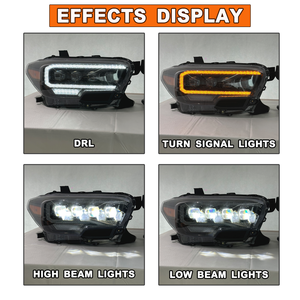 Gruppo Fari <span class=keywords><strong>LED</strong></span> Auto SINDAR, Accessori Modificati per Fari Anteriori Toyota Tacoma N300 2015-2020 2016-2023, Luce a 4 Lenti - Product Image 2