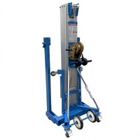 Plateforme de travail aérienne 3-6m à hauteur réglable, mini élévateur hydraulique à mât unique, élévateur manuel pour échafaudage et bâtiment