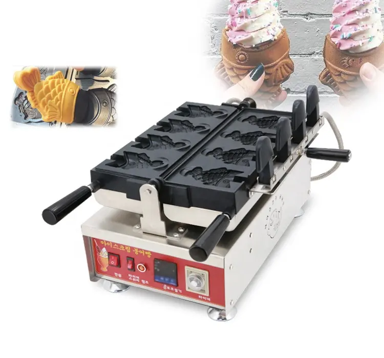 2021 nuovo Top di design di Vendita tipo di Gas pesce waffle maker / taiyaki che fa la macchina per cialde