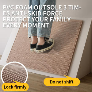 Alfombra de baño estilo Salima, rectangular, de fibra de poliéster, absorbente, antideslizante, diseño minimalista para la entrada del baño - Product Image 3