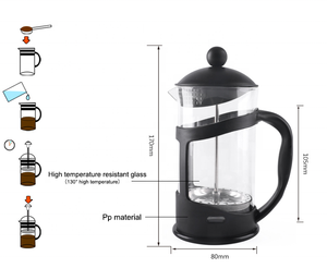 Logo personnalisé fabrique le produit 350/600/800ml café presse française piston à café marque privée de <span class=keywords><strong>voyage</strong></span> presse française - Product Image 3