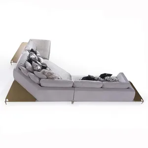 Custom Furniture Manufacturer For Villas And Luxury Houses L Shape Grey Sofas Set Furniture Living Room Luxury