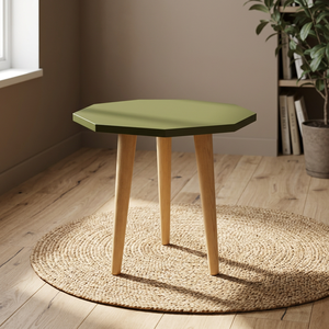 Modern Octagonal <b>Coffee</b> <b>Table</b> Durable Wood Top Natural Wood <b>Legs</b> Handmade Eco-Friendly Design <b>for</b> Living Room Office Hotel Use - Product Image 4