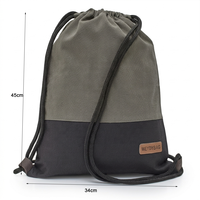 Sac à dos personnalisé simple grande capacité avec cordon de serrage, en toile de coton robuste, idéal pour la gym ou le quotidien, réutilisable